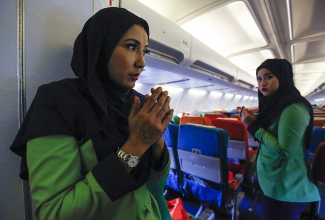 Prayer calls are observed onboard Rayani Air flights before take off