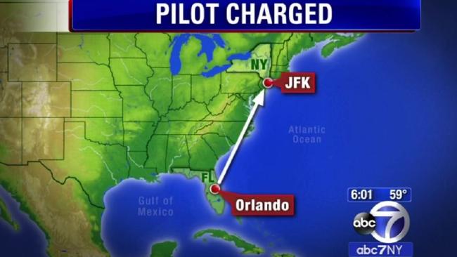 The pilot flew passengers from New York City’s JFK Airport to Orlando, Florida and back. Picture: ABC7