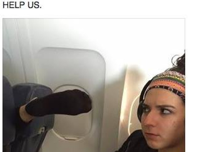Please get that thing out of my face. Picture: PassengerShaming.com