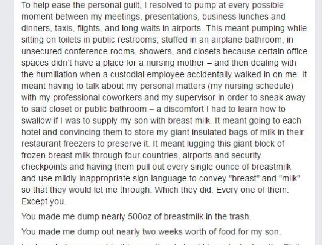 Part of her open letter to Heathrow Airport.