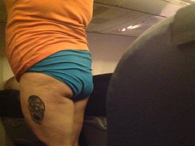 And please, remember to wear more than just your undies. Picture: PassenerShaming.com