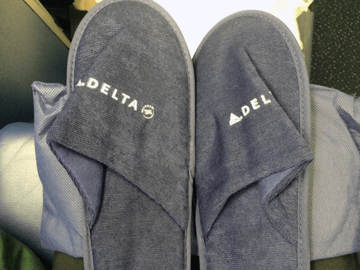 Those Delta slippers really would have come in handy.