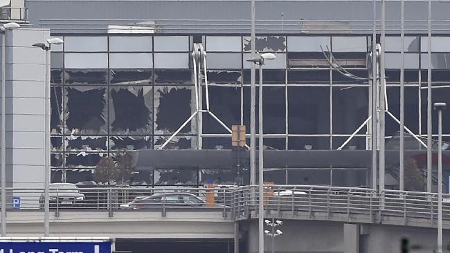 The blast site at Zaventem airport. Will the Brussels bombings change airport security for good? Picture: JOHN THYS/AFP